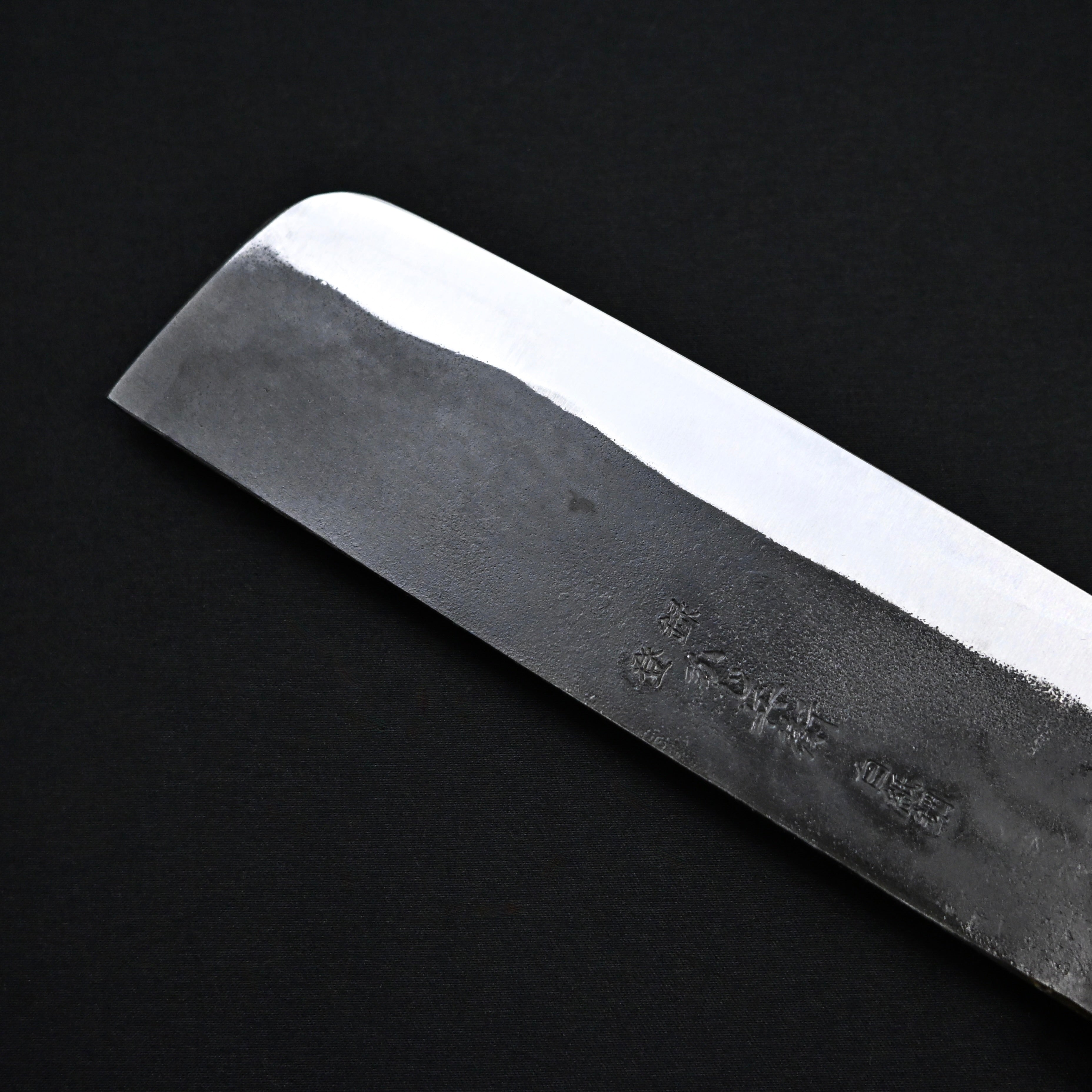 かじ兵衛 白紙鋼 黒打 地型包丁 135mm  Hand made Kajihei Jigata Knife with white steel