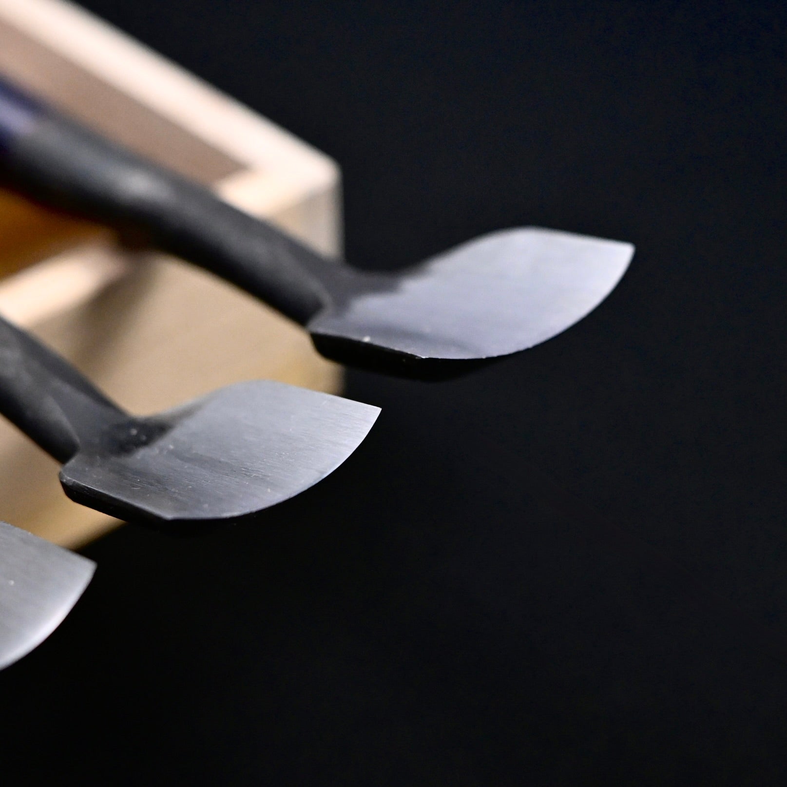Hashi Spoon chisels set Carving chisels with white steel  橋 清玄作 丸曲組鑿  八本組