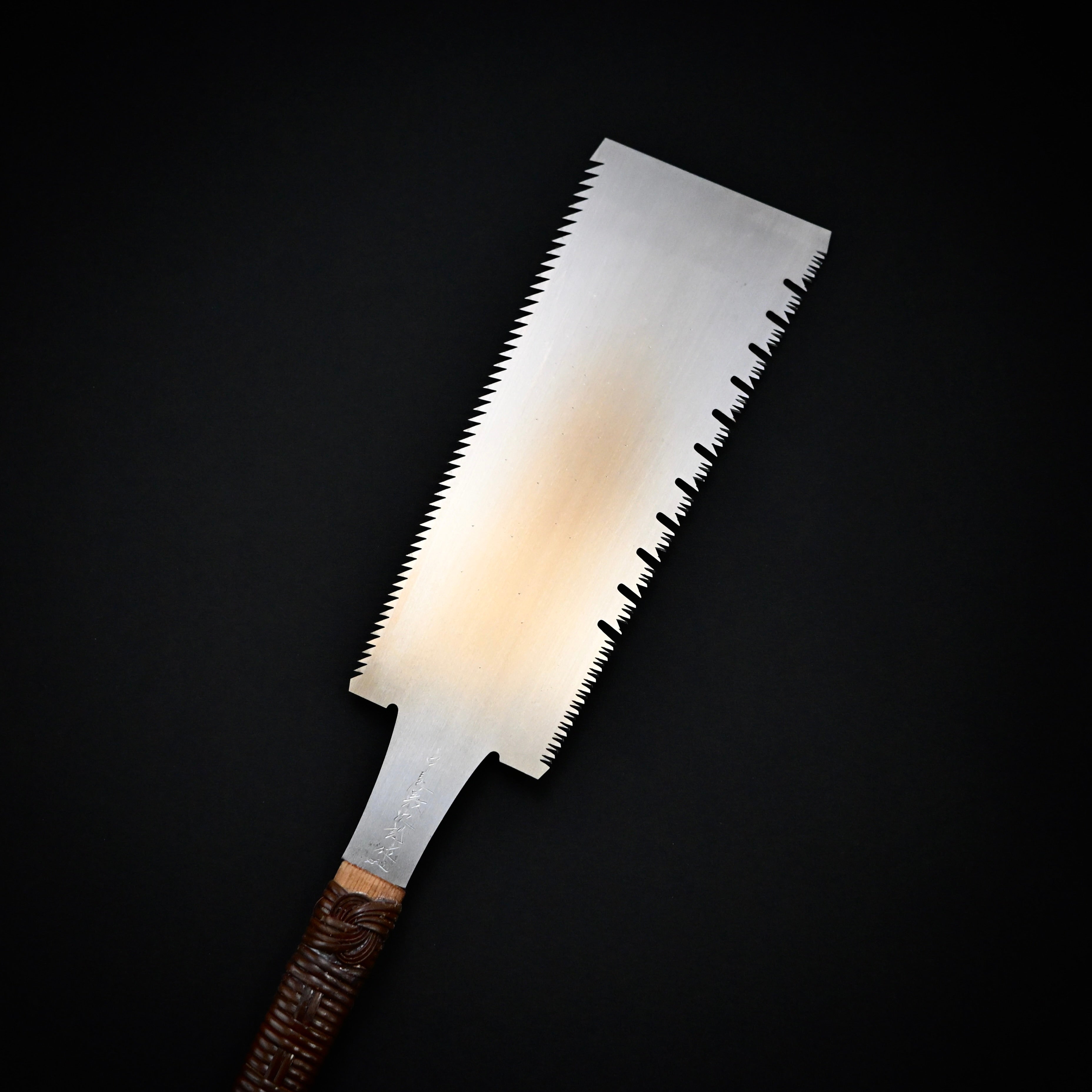 #243  Nagakatsu Double Edge Saw Eddy Type Handles set by Kurashige For Hard Wood 長勝鋸 渦巻き柄 両刃鋸 275mm 広葉用