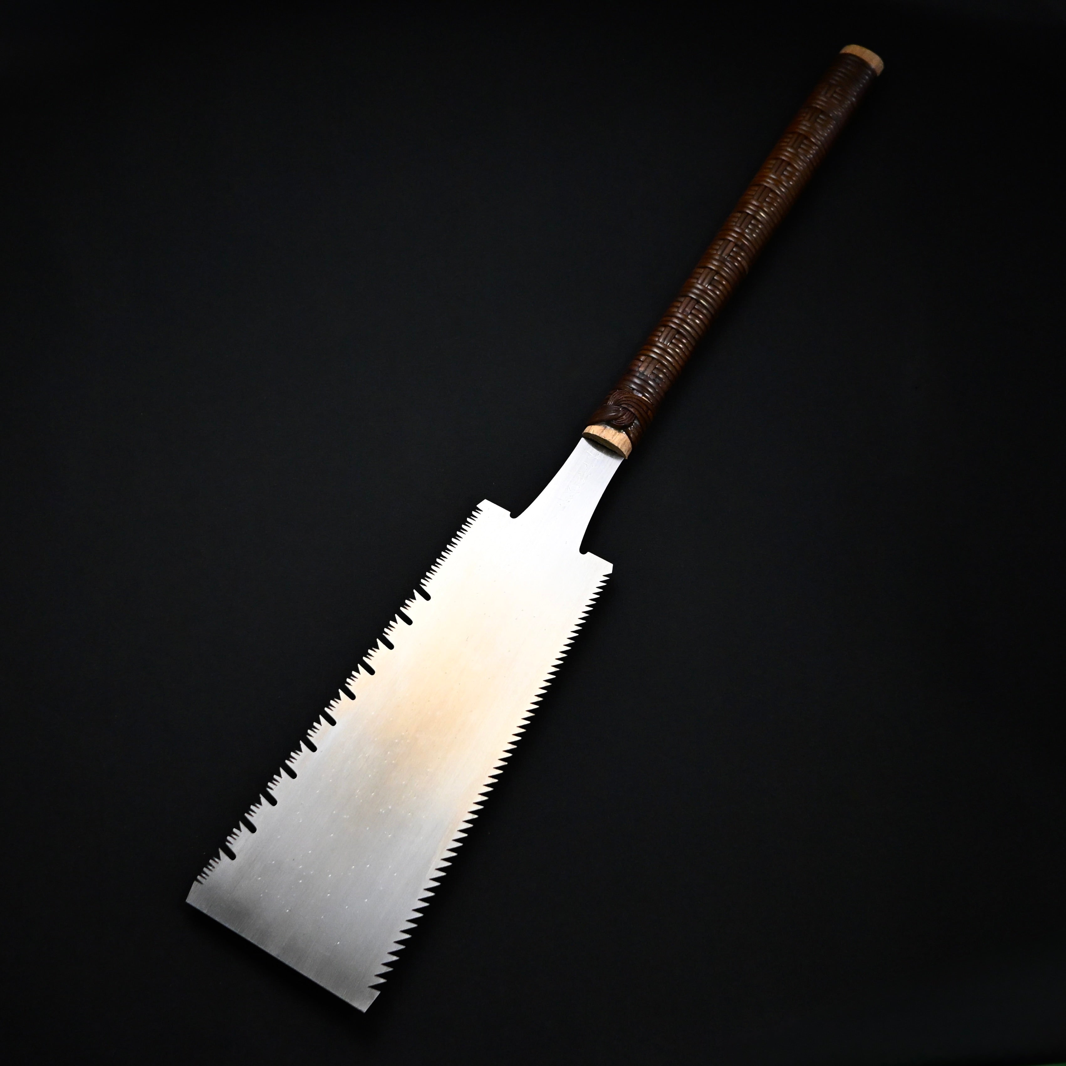 #244  Nagakatsu Double Edge Saw Eddy Type Handles set by Kurashige For Hard Wood 長勝鋸 渦巻き柄 両刃鋸 275mm 広葉用