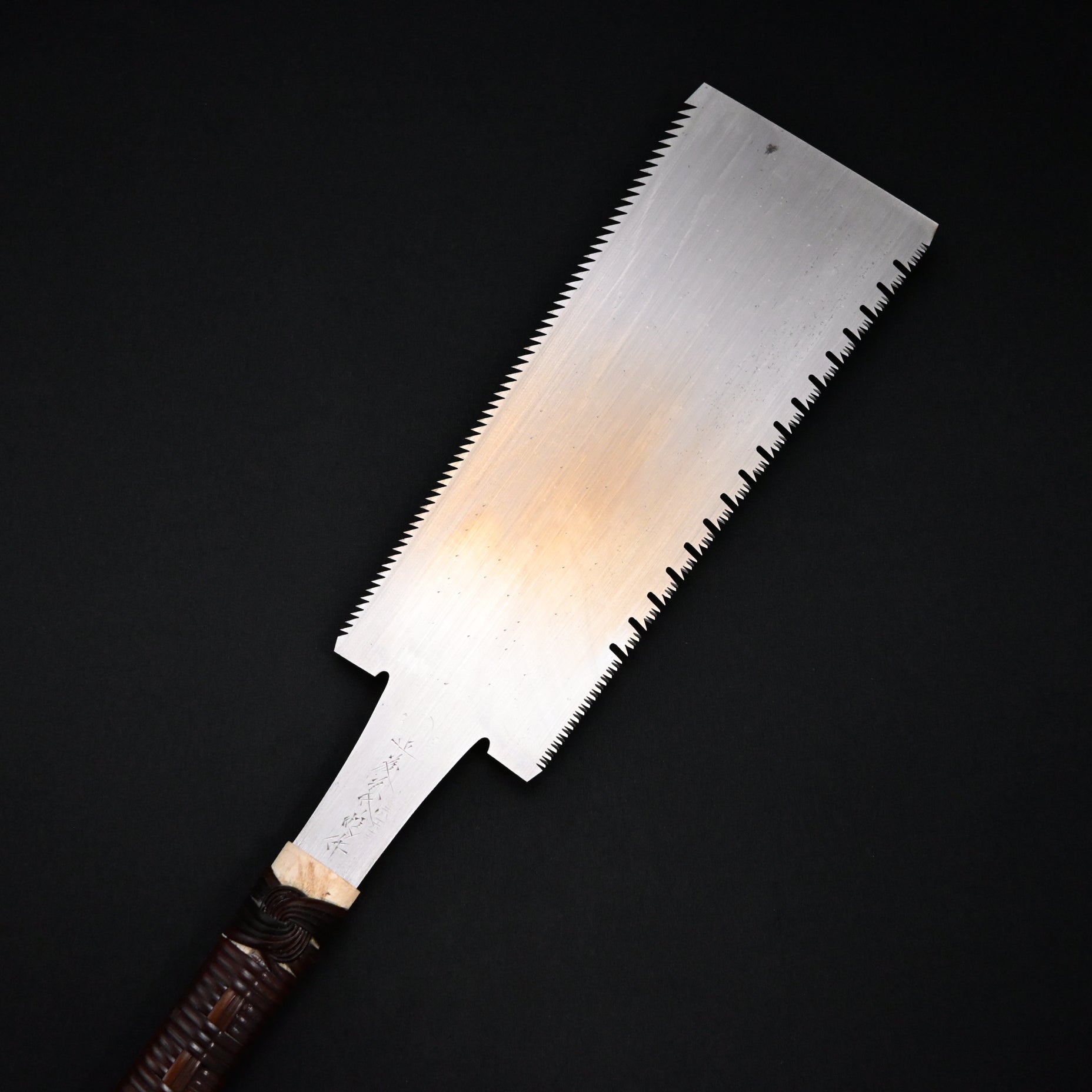 #249  Nagakatsu Double Edge Saw Eddy Type Handles set by Kurashige For Hard Wood 長勝鋸 渦巻き柄 両刃鋸 240mm 広葉用