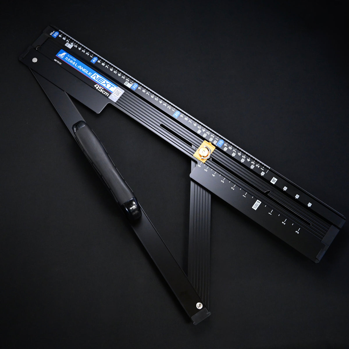 Shinwa 73121 Folding L-Angle Next 45 cm Circular Saw Guide Ruler with Angle Cutting Function  丸ノコガイド定規　たためるエルアングルＮｅｘｔ４５㎝　角度切断機能付