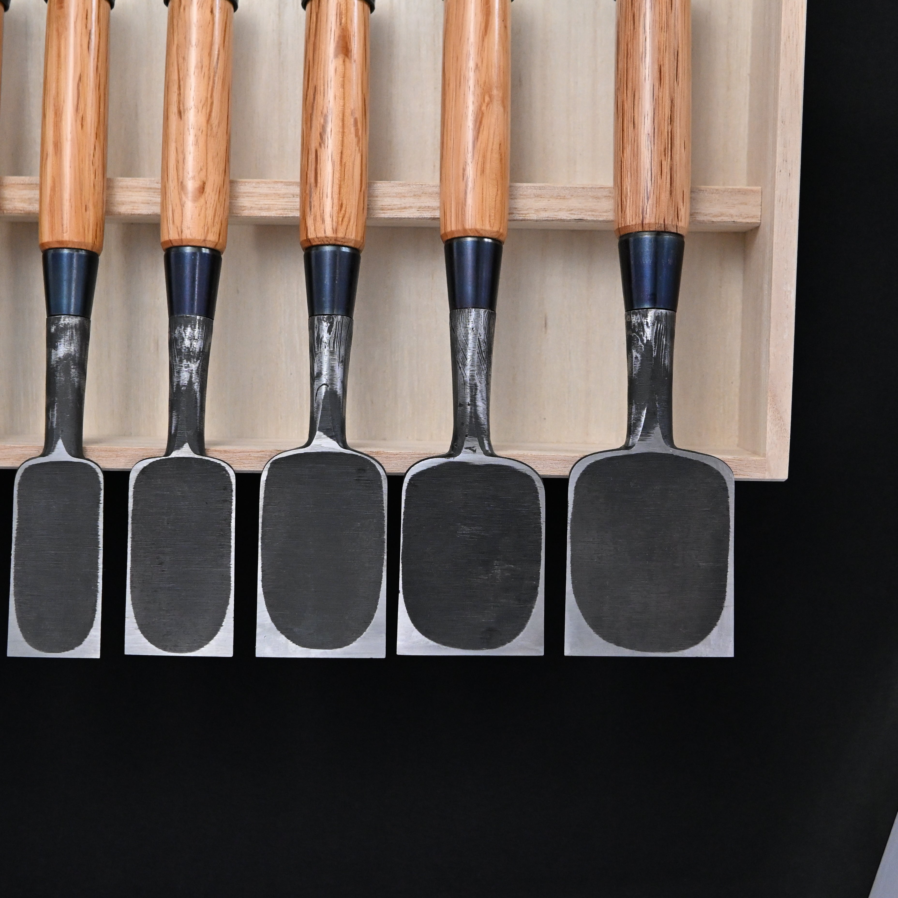 助正 墨流し 追入15本組鑿   Oirenomi   Sukemasa  Suminagashi Bench chisels set