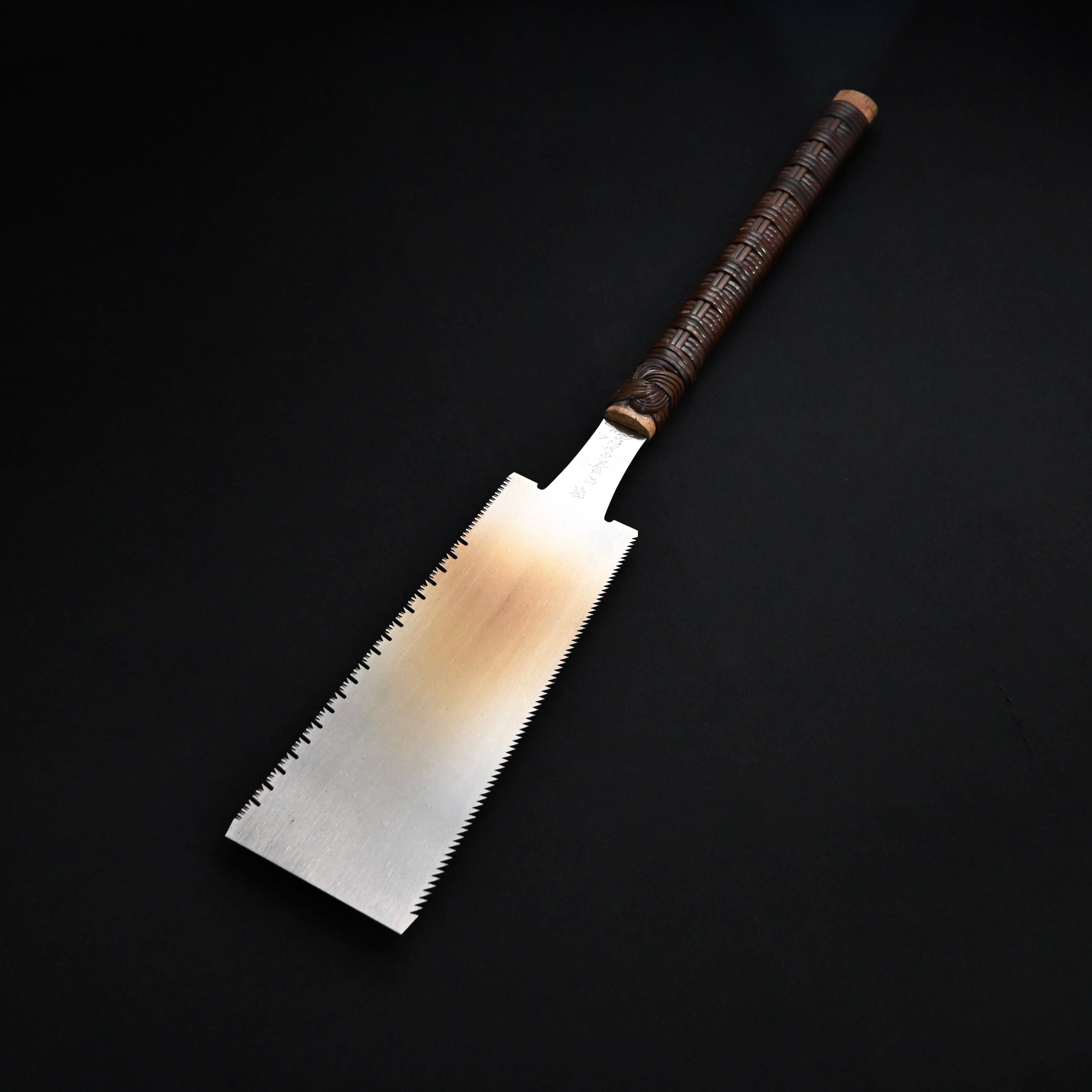 #246  Nagakatsu Double Edge Saw Eddy Type Handles set by Kurashige For Soft Wood 長勝鋸 渦巻き柄 両刃鋸 210mm 針葉用