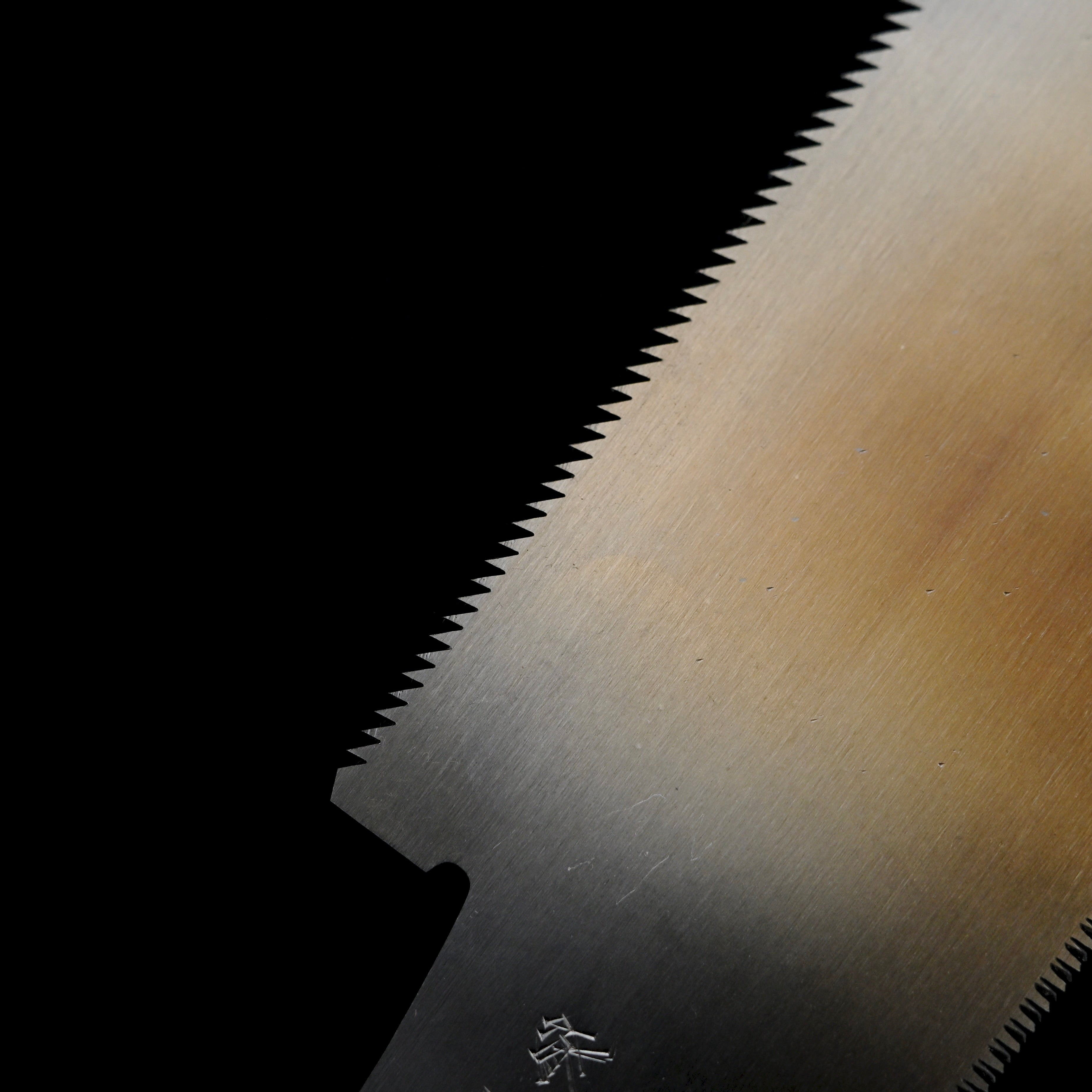 #246  Nagakatsu Double Edge Saw Eddy Type Handles set by Kurashige For Soft Wood 長勝鋸 渦巻き柄 両刃鋸 210mm 針葉用
