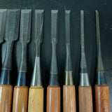 #M180 Mixed Uchimarunomi chisels set by unknown  バラ鑿合わせ 内丸組鑿 10本組 作者不明