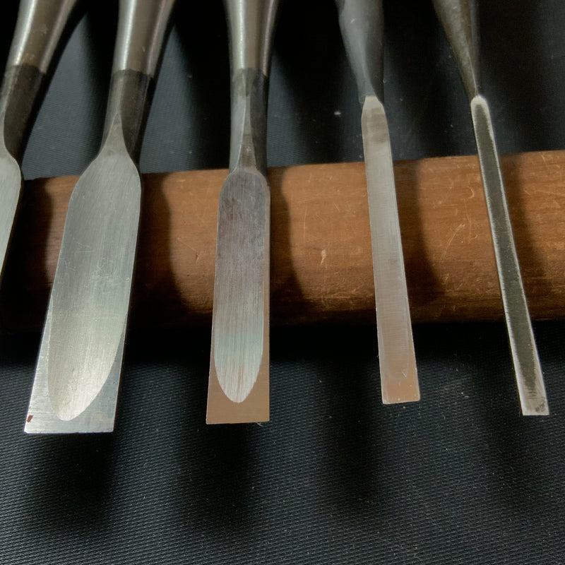 #M139  Mixed set for beginner Bench chisels set by unknown smith バラ鑿合わせ 初心者におすすめ 追入組鑿