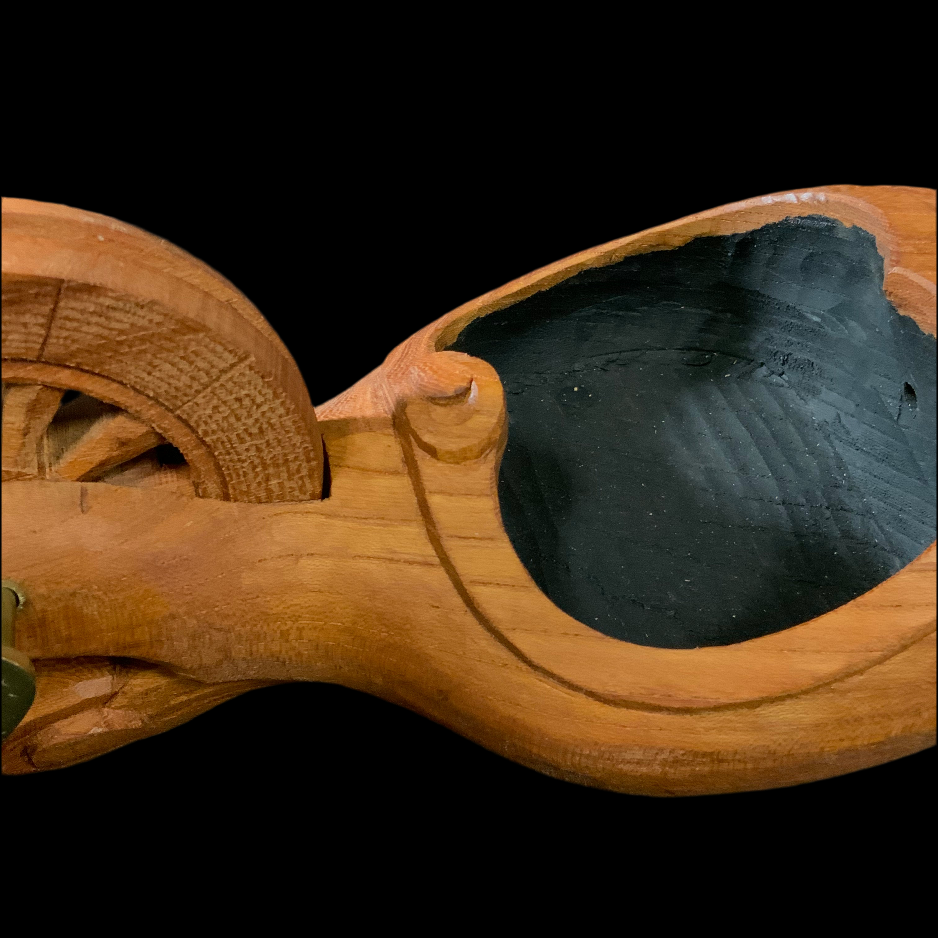 #ST58 坪辰作 尾巻若葉 墨壺 255mm   Japanese Carpenter Ink Pot Traditional Measuring Tools Sumitsubo by Tsubotatsu