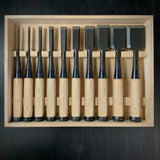 Kiyohisa Bench chisels set by Watanabe Kiyoe 渡辺清栄作 清久 追入鑿 10本組 Oirenomi