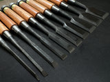 #M133  Mixed set for beginner Bench chisels set by unknown smith バラ鑿合わせ 初心者におすすめ 追入組鑿 無印
