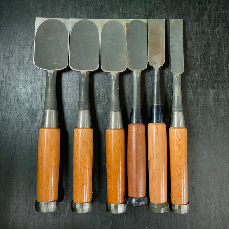 #M165 Mixed Timber chisels set by unknown smith バラ鑿合わせ 叩き組鑿 作者不明