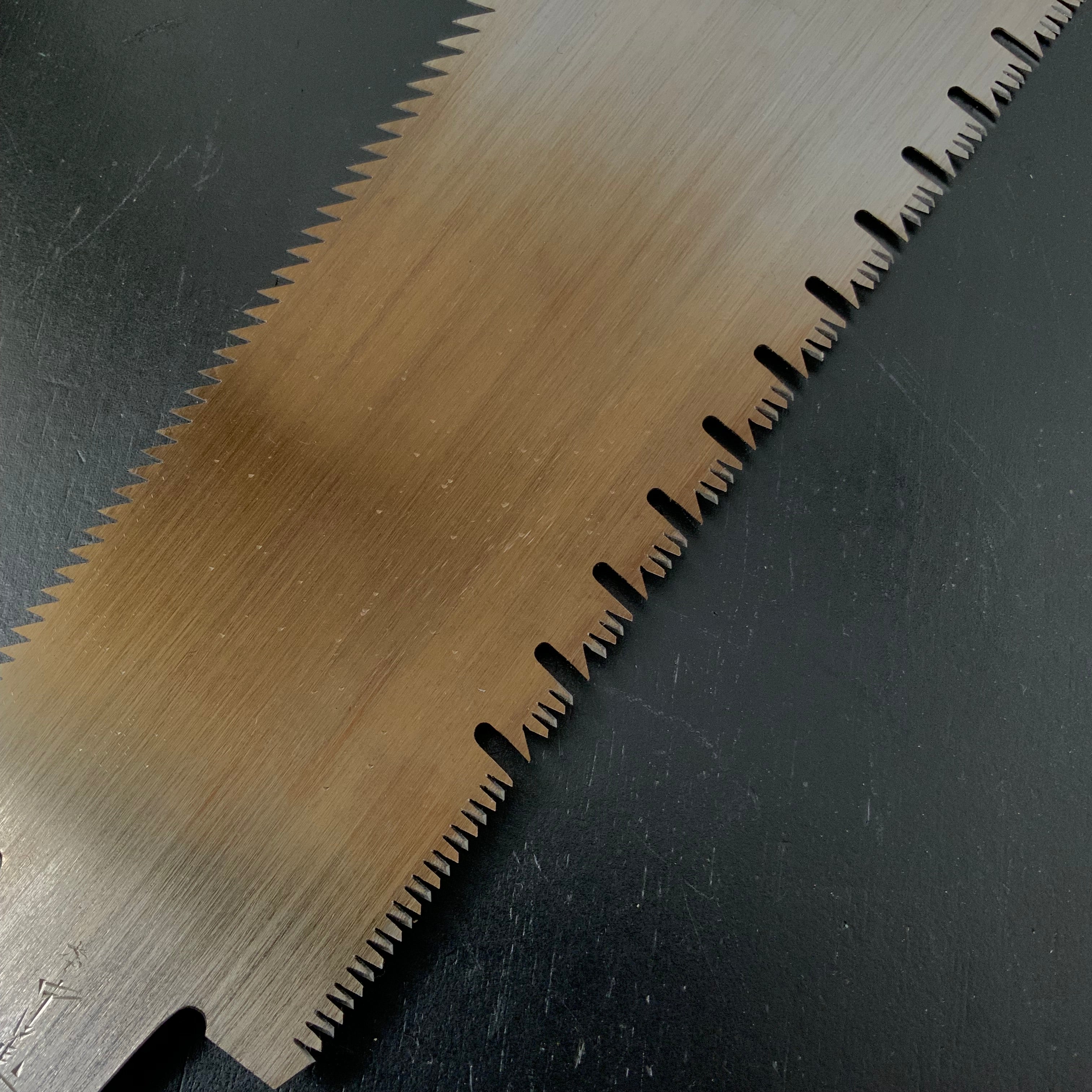 #191 Nagakatsu Double Edge Saw Eddy Type Handles set by Kurashige for hardwood 長勝鋸 渦巻き柄 両刃鋸 広葉材用 270mm