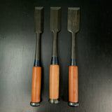 Old stock Hidari Hisasaku 2rd  Timber chisels by Ikegami Takanobu 池上喬庸作 二代目左久作 叩き鑿  Tatakinomi