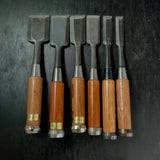 #M166 Mixed Oirenomi chisels set by unknown smith バラ鑿合わせ 追入組鑿 7本組 作者不明