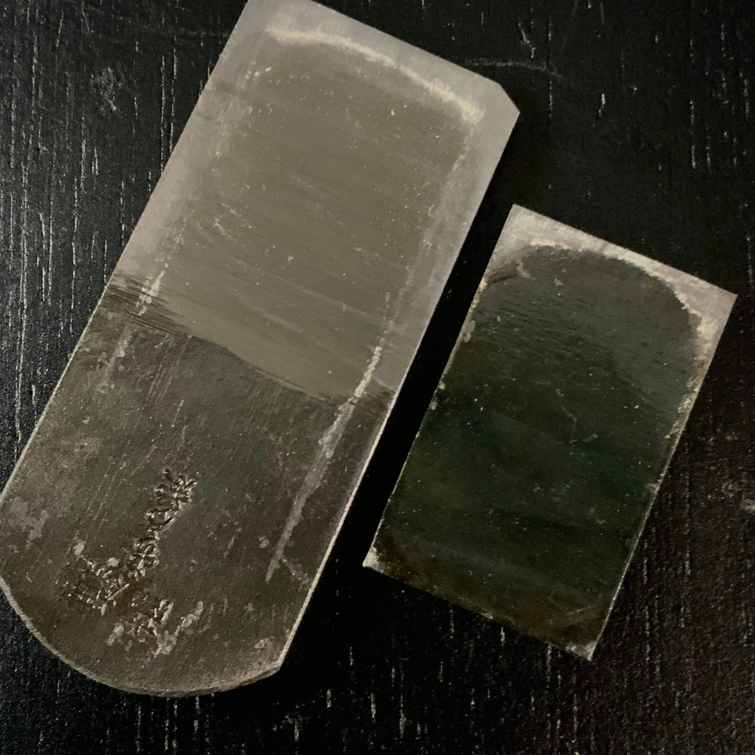 Old stock  Chamfer Plane 60° with blue steel 掘出し物  小森作 猿面取鉋 黒檀張り 30mm