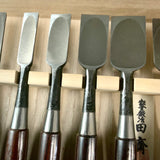 Tasai Mokume Special Bench chisels set  with Rosewood handle 田斎作 木目造り 追入組鑿  10本組 紫檀柄