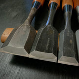 #M161  Mixed set for beginner Bench chisels set by unknown smith バラ鑿合わせ 初心者におすすめ 追入組鑿作者不明