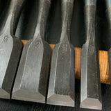 Takashiba Bench chisels set (Oirenomi) with wooden box 高芝 追入組鑿 白紙鋼 桐箱付