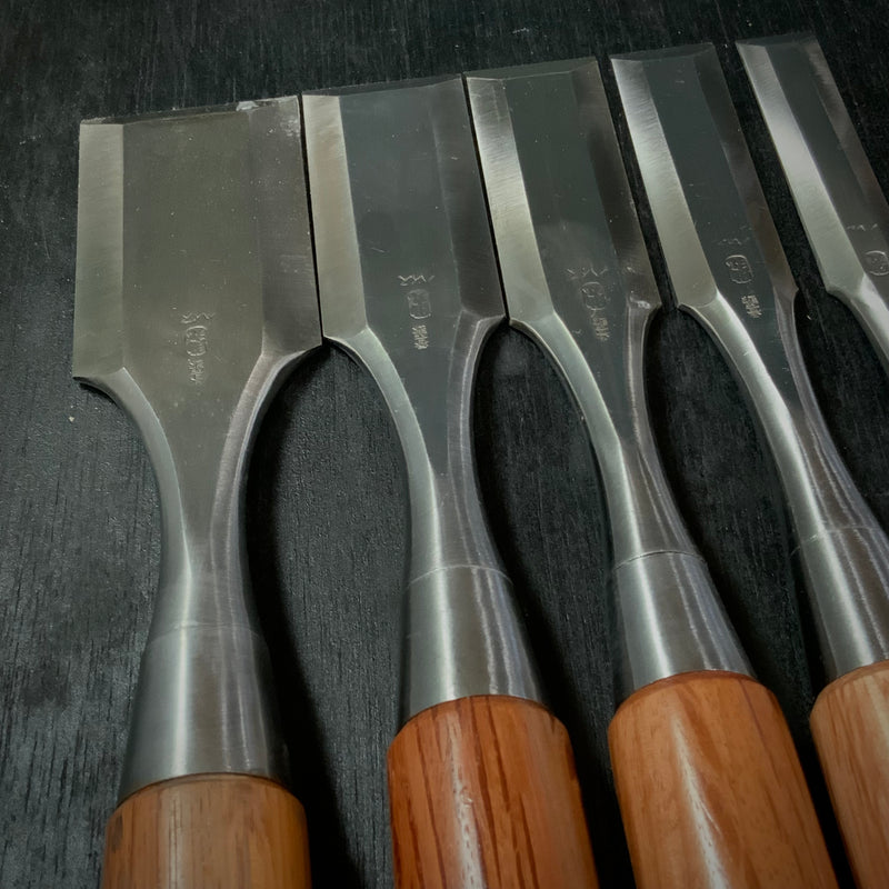 Sukemaru High-Speed Steel Damekiri chisels Timber chisels set 助丸 ハイス ダメ切鑿 Damekirinomi 5本組