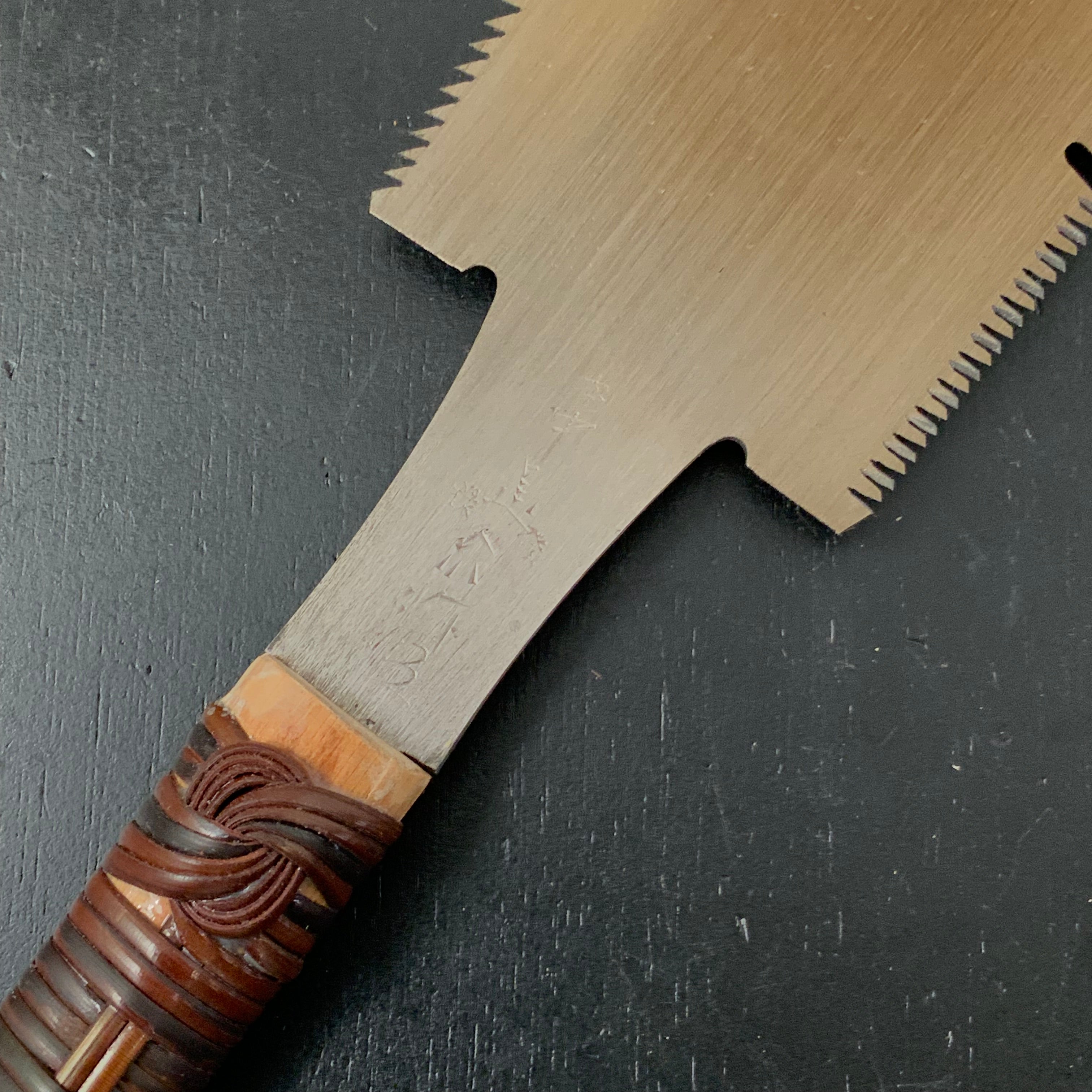 #192 Nagakatsu Double Edge Saw Eddy Type Handles set by Kurashige for softwood 長勝鋸 渦巻き柄 両刃鋸 針葉材用 270mm