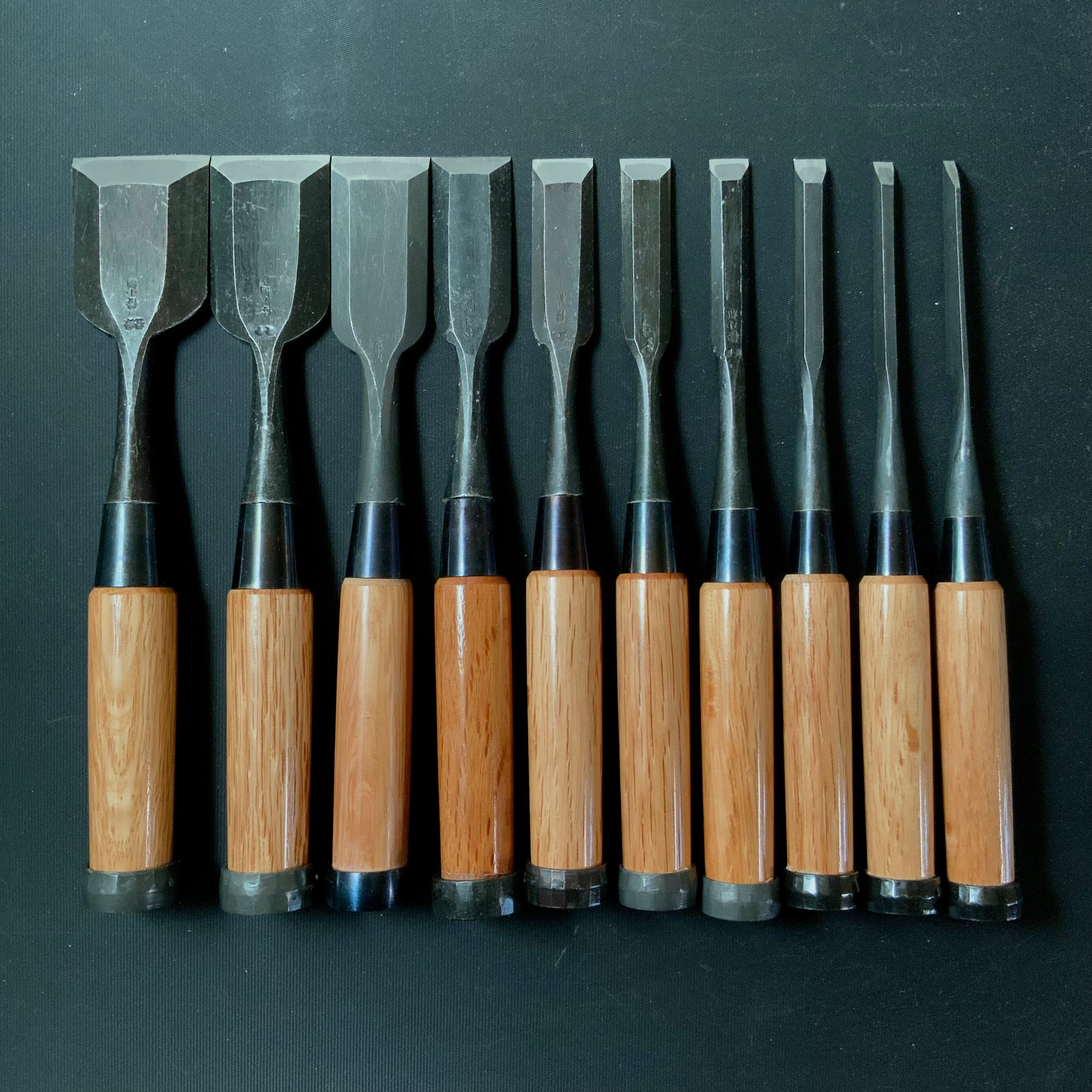 #M150 Mixed set for beginner Bench chisels set by unknown smith バラ鑿合わせ ...