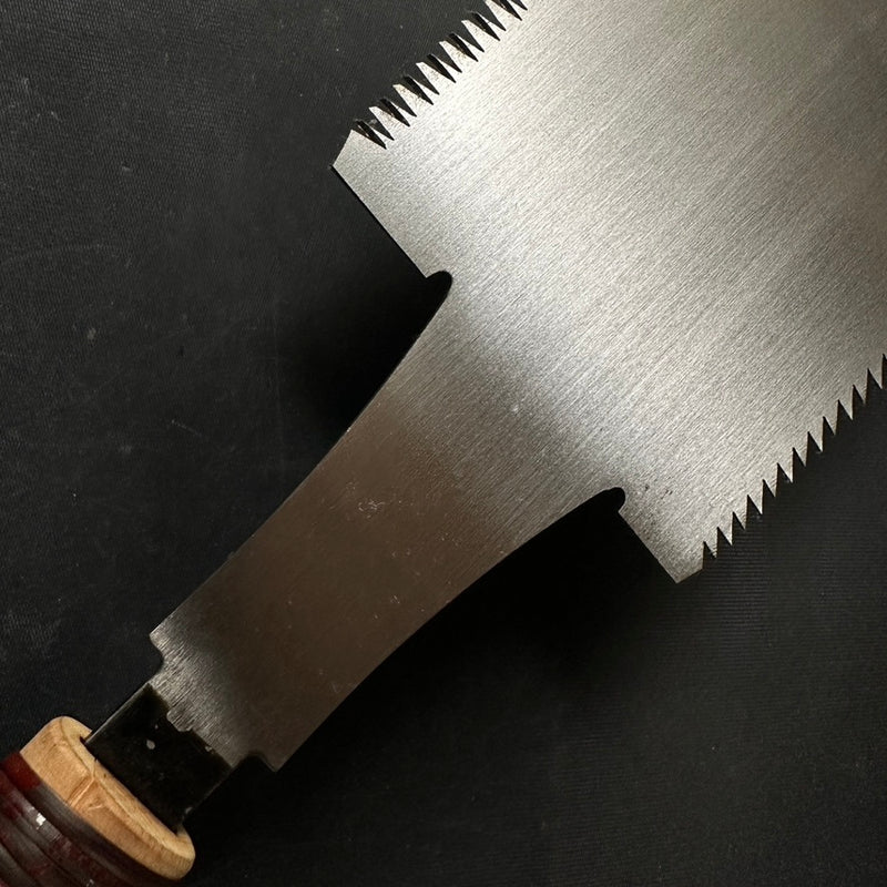 #R23 Ready to use! Old stock Double Edge Saw with Eddy Type Handles set by Kurashige 直ぐ使い 倉重栄助 目立 渦巻き柄 両刃鋸 300mm