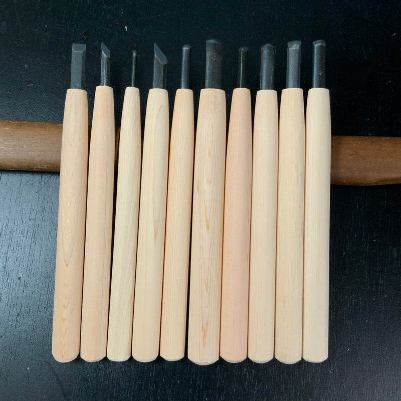 Heijoshin Michi Spoon chisels  Carving chisels set   /    平常心 道  彫刻刀10本組 Chokokuto