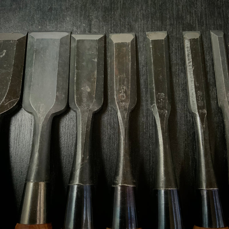 #M160  Mixed set for beginner Bench chisels set by unknown smith バラ鑿合わせ 初心者におすすめ 追入組鑿作者不明