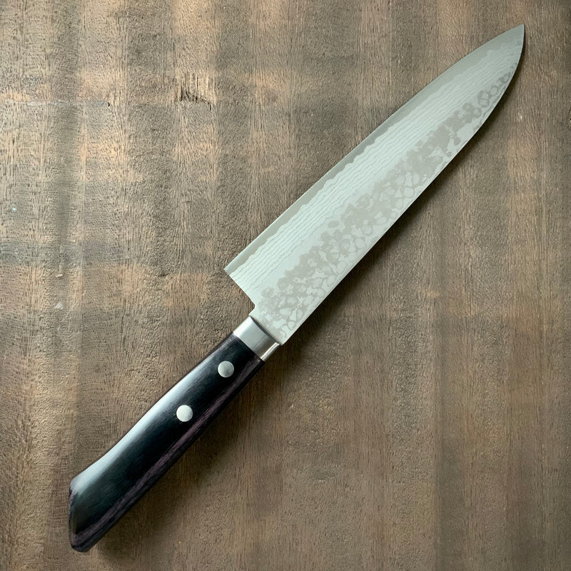 Haku-un Gyuto knife  with a 17-layer stainless steel cladding 本鍛造白雲  Ｖ金10号口金付積層牛刀 180mm