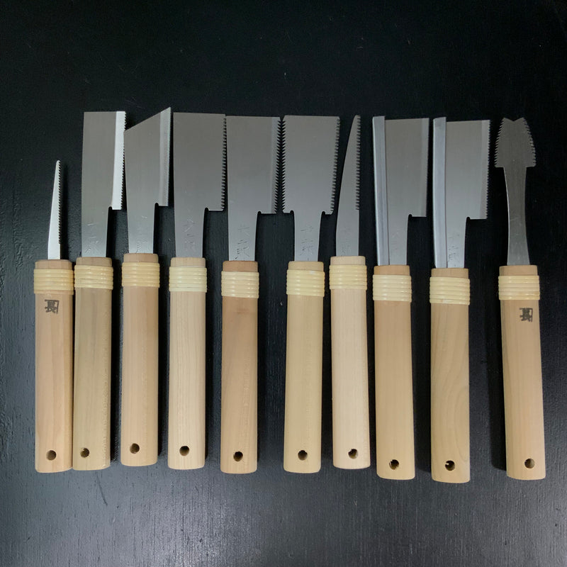 Ready to use Chojiro Mini Japanese Saw set  長二郎 目立て済み ミニ鋸10本セット