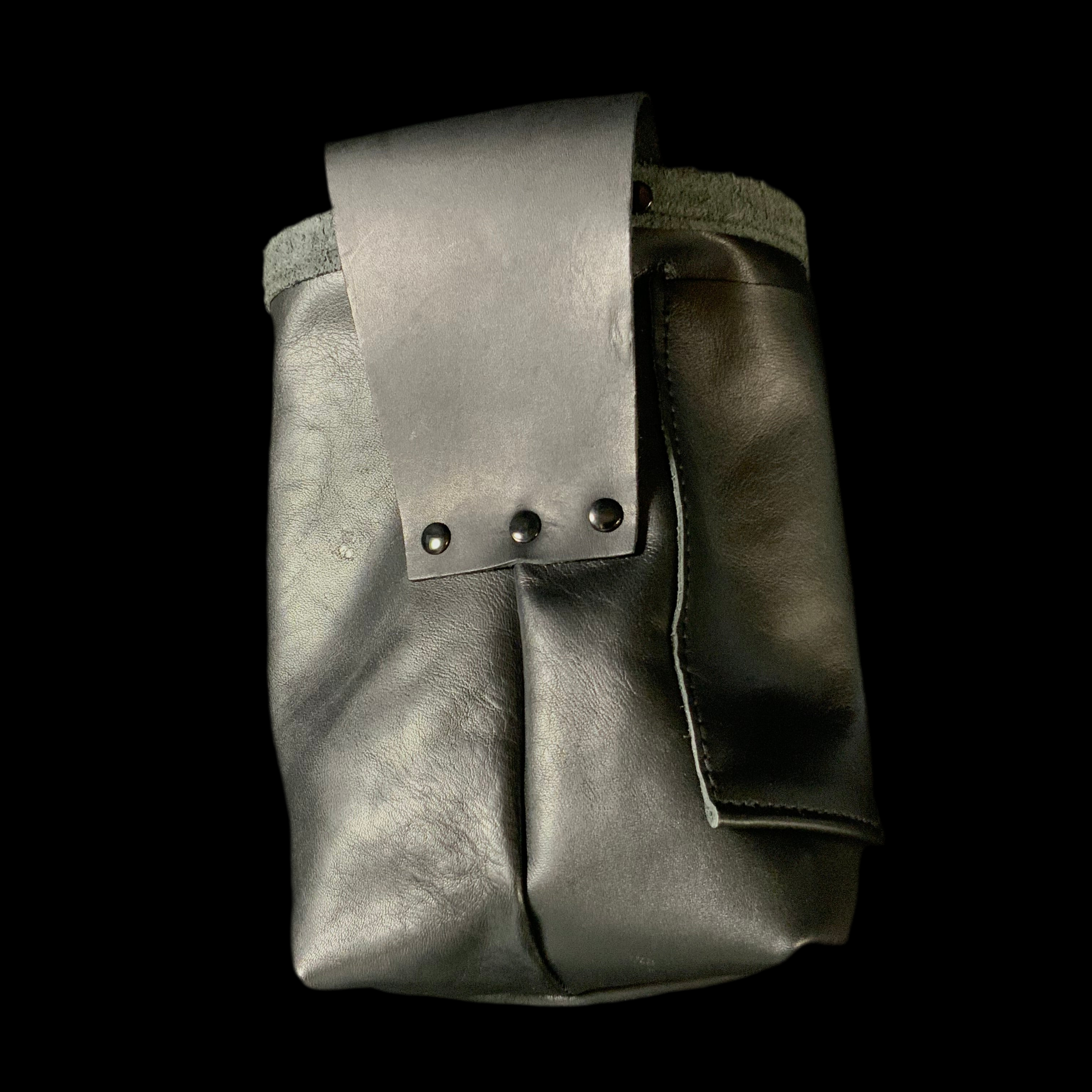 だるま ビス袋 本革  A　ブラック  Working Waist Screw bag, Genuine leather, black