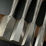 #M176 Mixed set High-Speed Steel Bench chiselset  掘出し物 バラ鑿合わせ ハイス 追入鑿 5本組