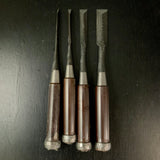 Tasai Mokume Special Dovetail Bench chisels with Rosewood Handle 田斎作 木目 鎬追入鑿  紫檀柄