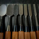 #M160  Mixed set for beginner Bench chisels set by unknown smith バラ鑿合わせ 初心者におすすめ 追入組鑿作者不明