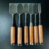 #M170 Mixed Timber chisels set by unknown  バラ鑿合わせ 叩き組鑿 6本組 作者不明