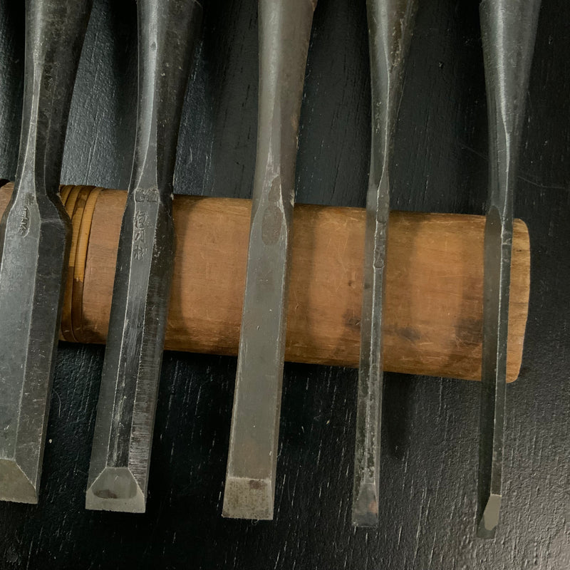 #M173 Mixed Bench chisels set by unknown  バラ鑿合わせ 追入れ組鑿 10本組 作者不明