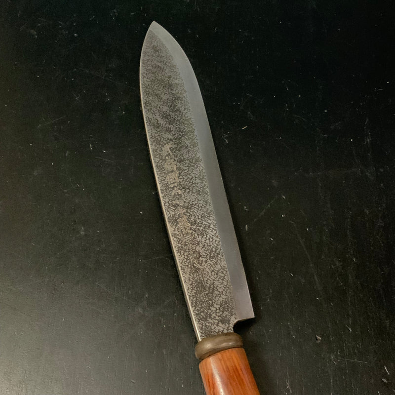 Suishinshi Ken Nata hatchet by Fujiwara Yoshiaki    武蔵國水心子 藤原良明作  両刃 剣型 鉈 青紙鋼 鞘付 275mm