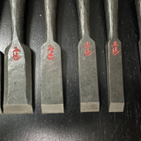 Old Stock Masayoshi Bench chisels set with wooden box 正よし 追入組鑿 桐箱付 Oirenomi