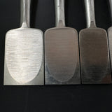 Old stock #5 Sukemaru 4th Wholesaler stamp High-Speed Steel Bench chisels set 掘出し物 四代助丸 問屋銘 ハイス鋼追入組鑿 Oirenomi