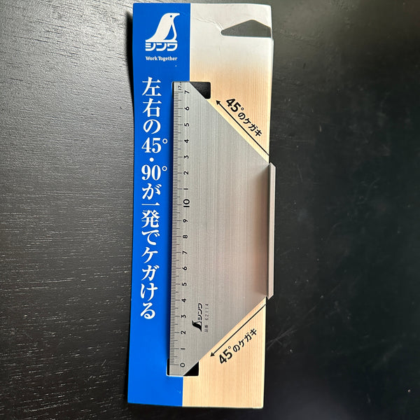 Shinwa Japanese Aluminum Miter Rule 3D 45°    シンワ 台形止型定規 アルミ