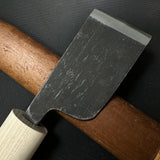 Hirotomo Hand Made Leather tools with White steel   廣朋 皮断庖丁  42mm