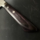 Damascus Finish Santoku Kitchen Knife 青紙鋼 墨流し 三徳包丁 180mm