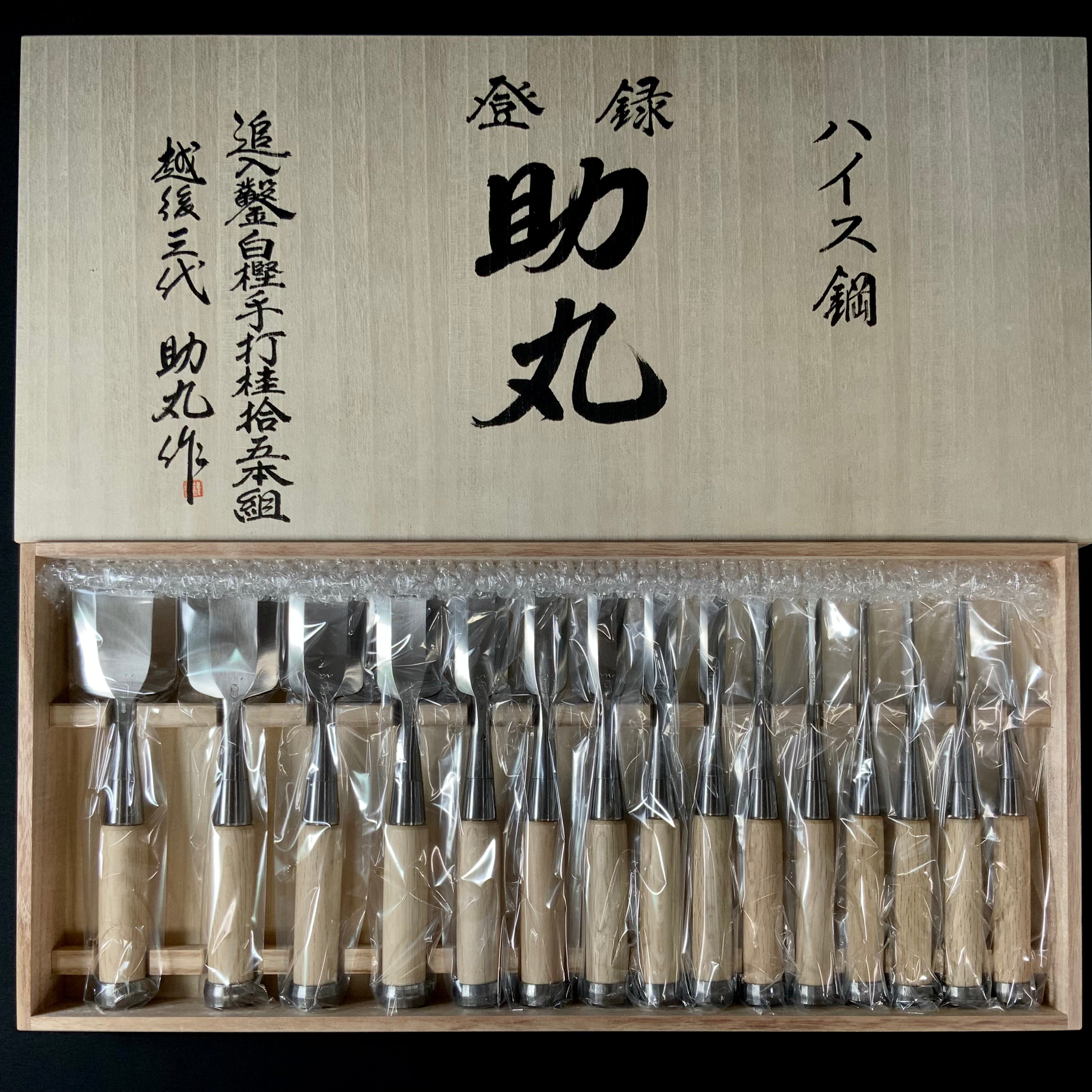 四代助丸 碓氷淑郎 ハイス鋼追入鑿 15本組  Sukemaru 4th High-Speed Steel Bench chisels set