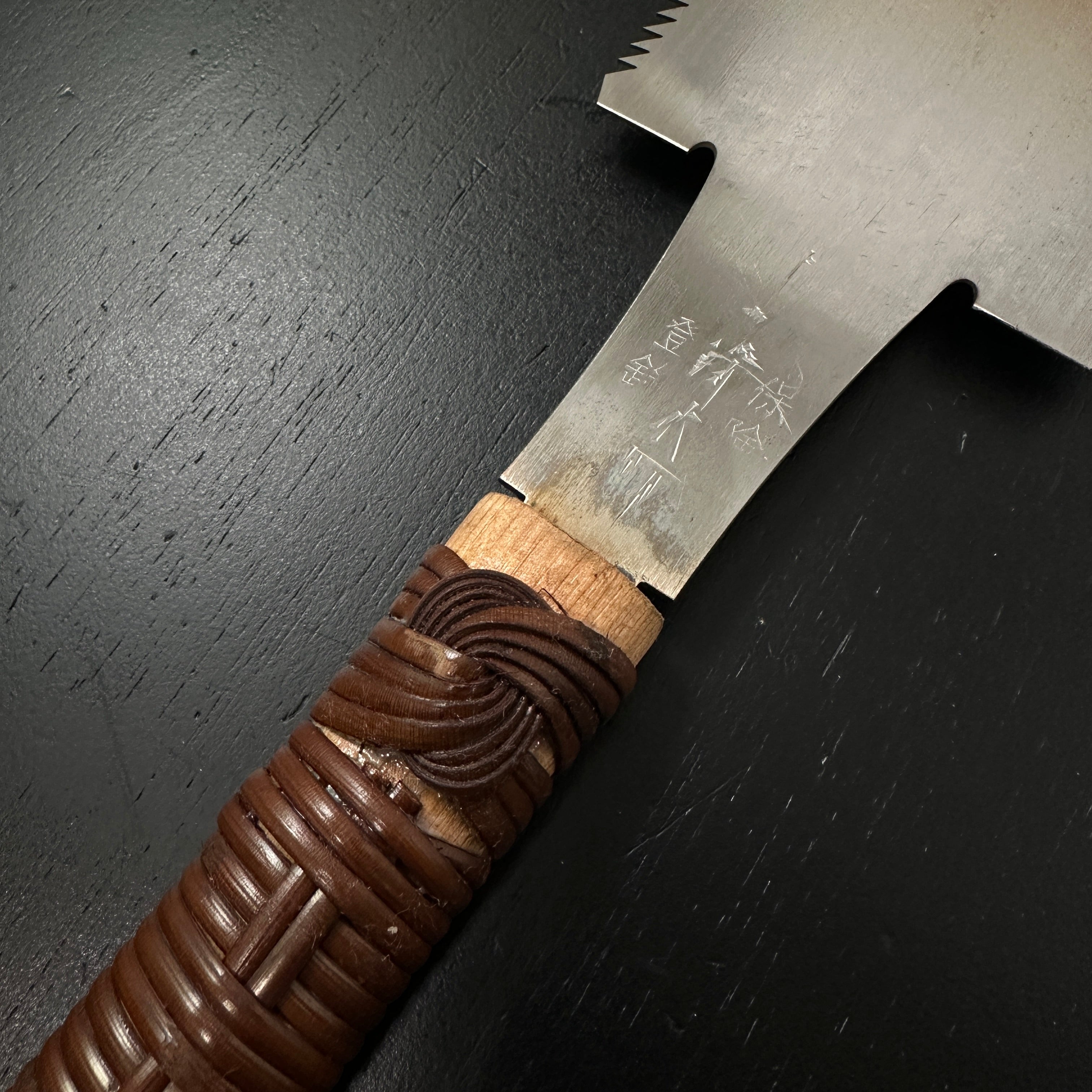 #188 Nagakatsu Double Edge Saw Eddy Type Handles set by Kurashige For Hard Wood  長勝鋸 渦巻き柄 両刃鋸 広葉材用 260mm