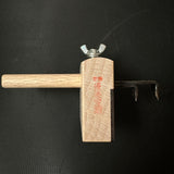 Yubido Small Marking gauge wide body  with two scribing rods Ebony Paste  優美堂 鎌毛引 黒檀張 幅広 (小) Kebiki