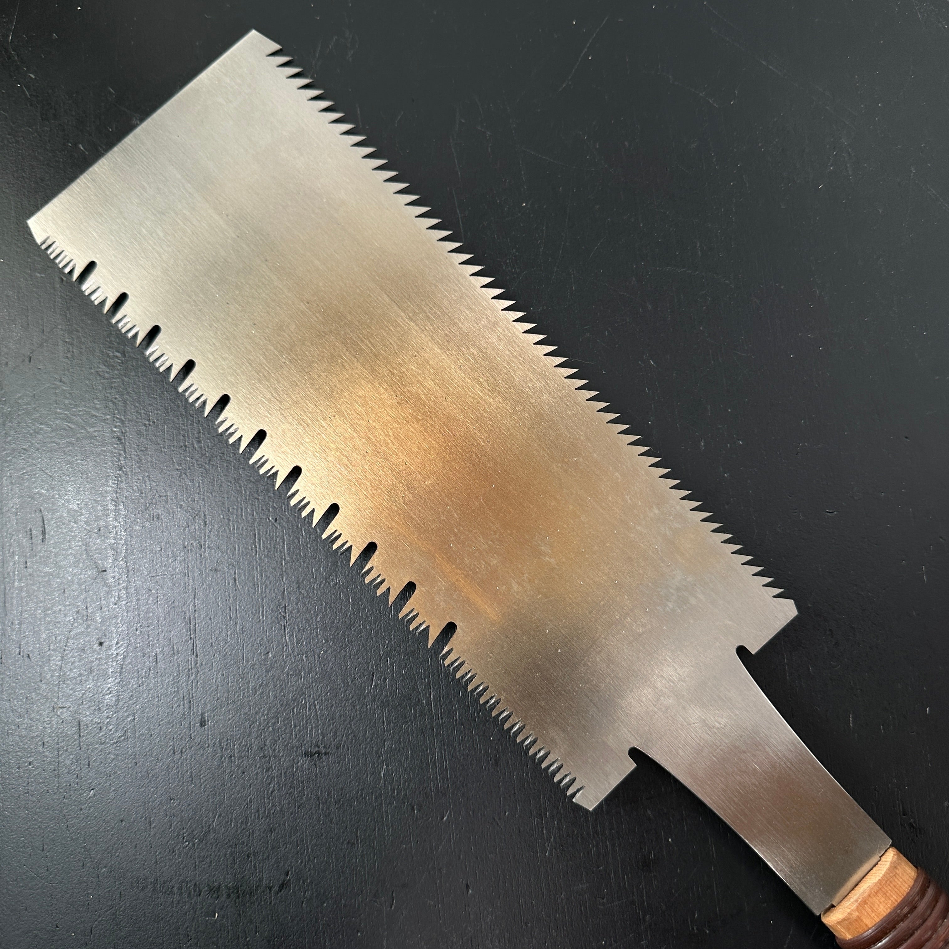 #190 Nagakatsu Double Edge Saw Eddy Type Handles set by Kurashige For Soft Wood  長勝鋸 渦巻き柄 両刃鋸 針葉材用 265mm