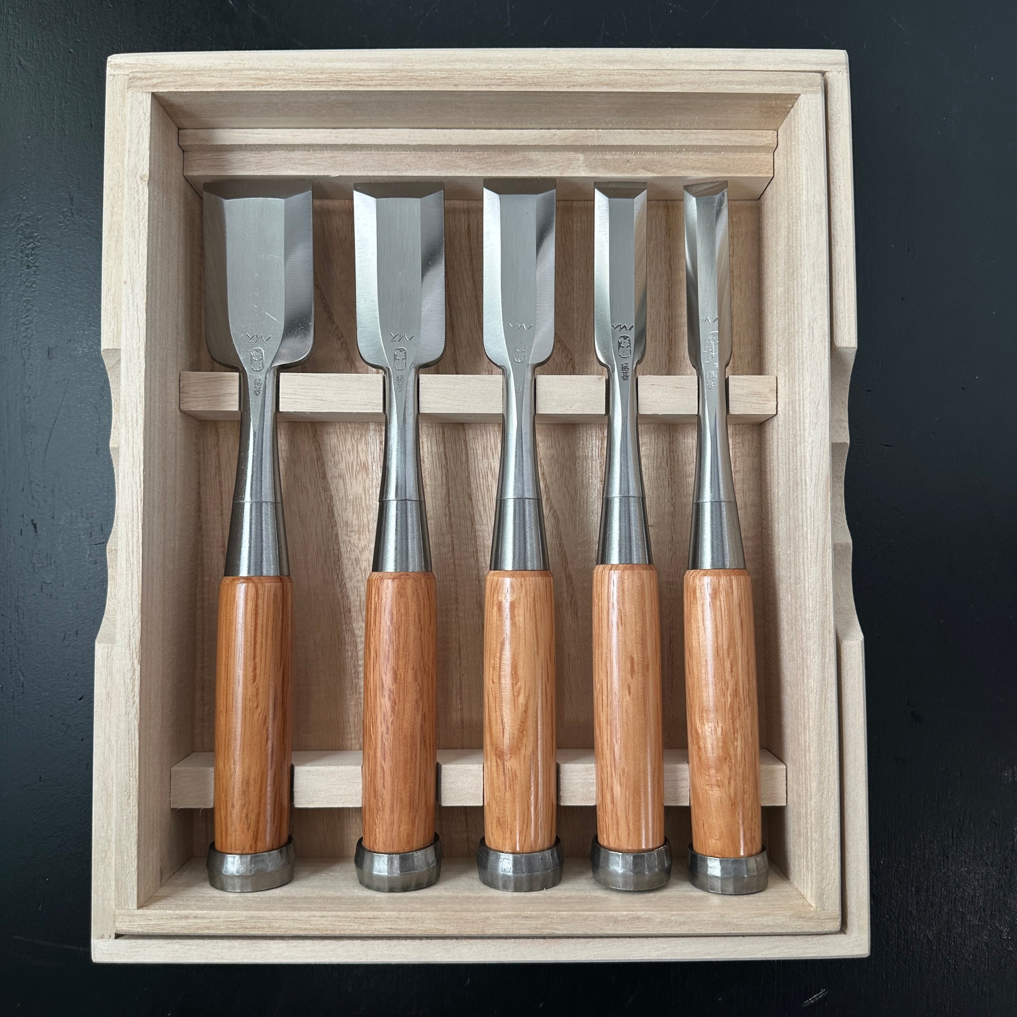 #2 Sukemaru High-Speed Steel Bench chisels 5pc set 助丸ハイス 追入組鑿 Oirenomi