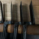 Iwazaki Dovetail Trowel chisels (Kotenomi) by Iwazaki Eisuke 岩崎永祐作 岩崎 鎬 鏝鑿 kotenomi