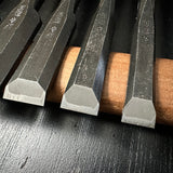 Takashiba Bench chisels set (Oirenomi) with wooden box 高芝 追入組鑿 青紙鋼 桐箱付