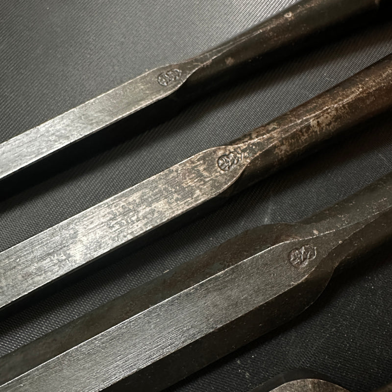 Old stock Hidari Hisasaku 2rd  Timber chisels by Ikegami Takanobu 池上喬庸作 二代目左久作 叩き鑿  Tatakinomi